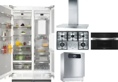 6 Piece Package Includes Refrigerator, Freezer, Cooktop, Wall Oven, Hood And Dishwasher