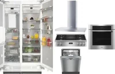 6 Piece Package Includes Refrigerator, Freezer, Cooktop, Wall Oven, Hood And Dishwasher
