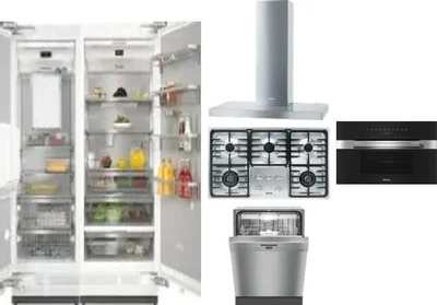 6 Piece Package Includes Refrigerator, Freezer, Cooktop, Wall Oven, Hood And Dishwasher