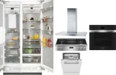 6 Piece Package Includes Refrigerator, Freezer, Cooktop, Wall Oven, Hood And Dishwasher
