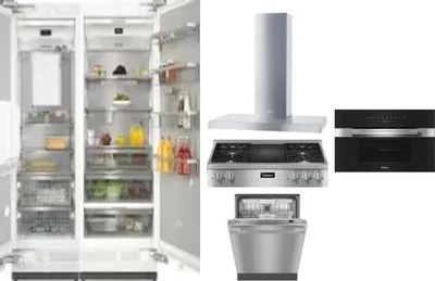 6 Piece Package Includes Refrigerator, Freezer, Cooktop, Wall Oven, Hood And Dishwasher