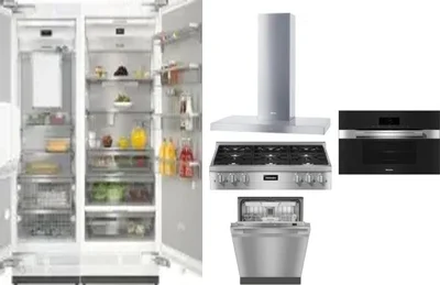 6 Piece Package Includes Refrigerator, Freezer, Cooktop, Wall Oven, Hood And Dishwasher