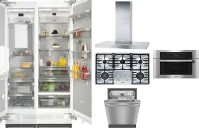 6 Piece Package Includes Refrigerator, Freezer, Cooktop, Wall Oven, Hood And Dishwasher