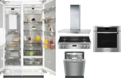 6 Piece Package Includes Refrigerator, Freezer, Cooktop, Wall Oven, Hood And Dishwasher