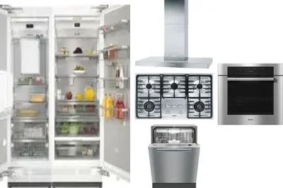6 Piece Package Includes Refrigerator, Freezer, Cooktop, Wall Oven, Hood And Dishwasher