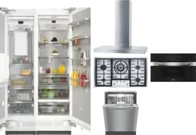 6 Piece Package Includes Refrigerator, Freezer, Cooktop, Wall Oven, Hood And Dishwasher