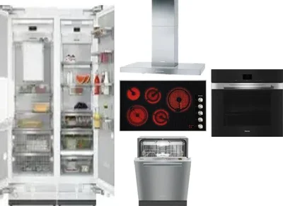 6 Piece Package Includes Refrigerator, Freezer, Cooktop, Wall Oven, Hood And Dishwasher