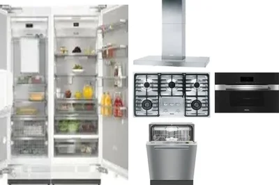 6 Piece Package Includes Refrigerator, Freezer, Cooktop, Wall Oven, Hood And Dishwasher