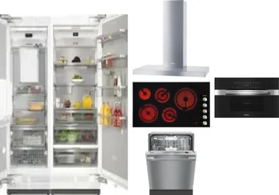 6 Piece Package Includes Refrigerator, Freezer, Cooktop, Wall Oven, Hood And Dishwasher