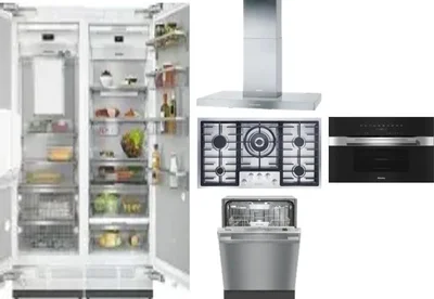 6 Piece Package Includes Refrigerator, Freezer, Cooktop, Wall Oven, Hood And Dishwasher