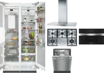 6 Piece Package Includes Refrigerator, Freezer, Cooktop, Wall Oven, Hood And Dishwasher