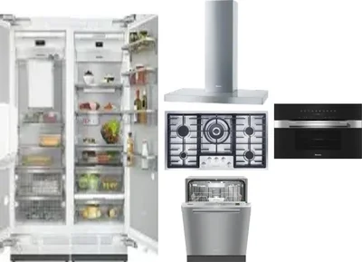 6 Piece Package Includes Refrigerator, Freezer, Cooktop, Wall Oven, Hood And Dishwasher