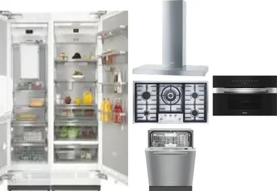 6 Piece Package Includes Refrigerator, Freezer, Cooktop, Wall Oven, Hood And Dishwasher