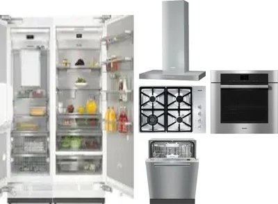 6 Piece Package Includes Refrigerator, Freezer, Cooktop, Wall Oven, Hood And Dishwasher
