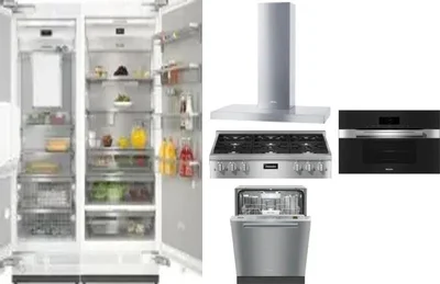 6 Piece Package Includes Refrigerator, Freezer, Cooktop, Wall Oven, Hood And Dishwasher