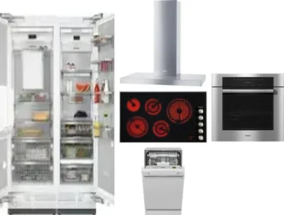 6 Piece Package Includes Refrigerator, Freezer, Cooktop, Wall Oven, Hood And Dishwasher