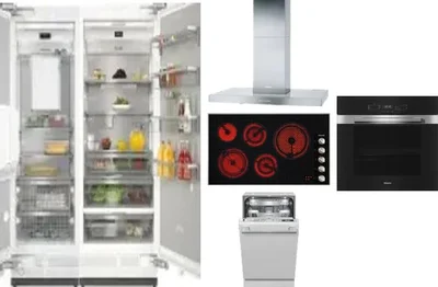 6 Piece Package Includes Refrigerator, Freezer, Cooktop, Wall Oven, Hood And Dishwasher