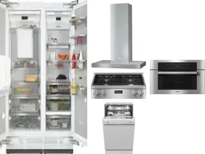 6 Piece Package Includes Refrigerator, Freezer, Cooktop, Wall Oven, Hood And Dishwasher