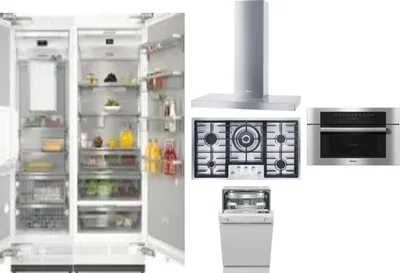 6 Piece Package Includes Refrigerator, Freezer, Cooktop, Wall Oven, Hood And Dishwasher