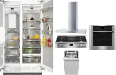 6 Piece Package Includes Refrigerator, Freezer, Cooktop, Wall Oven, Hood And Dishwasher
