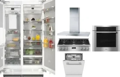 6 Piece Package Includes Refrigerator, Freezer, Cooktop, Wall Oven, Hood And Dishwasher