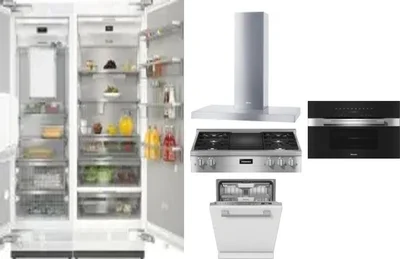 6 Piece Package Includes Refrigerator, Freezer, Cooktop, Wall Oven, Hood And Dishwasher