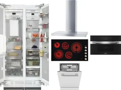 6 Piece Package Includes Refrigerator, Freezer, Cooktop, Wall Oven, Hood And Dishwasher