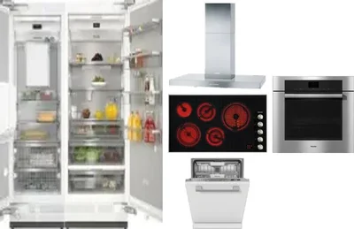 6 Piece Package Includes Refrigerator, Freezer, Cooktop, Wall Oven, Hood And Dishwasher