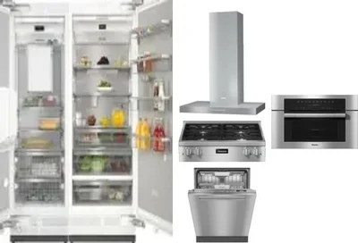6 Piece Package Includes Refrigerator, Freezer, Cooktop, Wall Oven, Hood And Dishwasher