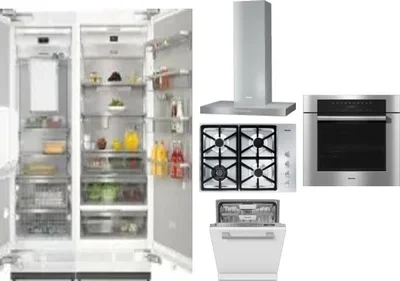 6 Piece Package Includes Refrigerator, Freezer, Cooktop, Wall Oven, Hood And Dishwasher