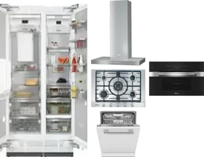 6 Piece Package Includes Refrigerator, Freezer, Cooktop, Wall Oven, Hood And Dishwasher