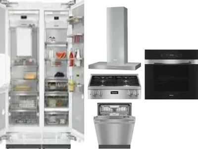6 Piece Package Includes Refrigerator, Freezer, Cooktop, Wall Oven, Hood And Dishwasher