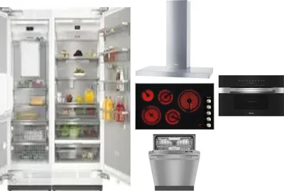 6 Piece Package Includes Refrigerator, Freezer, Cooktop, Wall Oven, Hood And Dishwasher