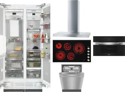 6 Piece Package Includes Refrigerator, Freezer, Cooktop, Wall Oven, Hood And Dishwasher