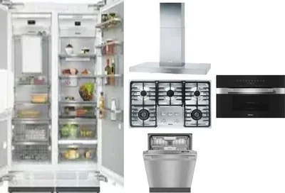 6 Piece Package Includes Refrigerator, Freezer, Cooktop, Wall Oven, Hood And Dishwasher