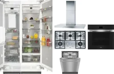 6 Piece Package Includes Refrigerator, Freezer, Cooktop, Wall Oven, Hood And Dishwasher