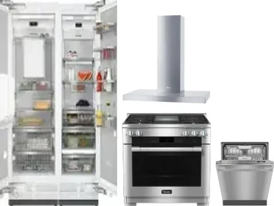 5 Piece Package Includes Refrigerator, Freezer, Range, Hood And Dishwasher