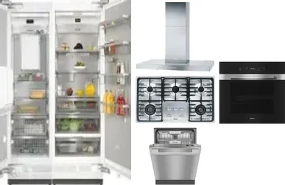 6 Piece Package Includes Refrigerator, Freezer, Cooktop, Wall Oven, Hood And Dishwasher