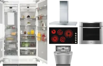 6 Piece Package Includes Refrigerator, Freezer, Cooktop, Wall Oven, Hood And Dishwasher