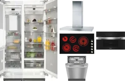 6 Piece Package Includes Refrigerator, Freezer, Cooktop, Wall Oven, Hood And Dishwasher