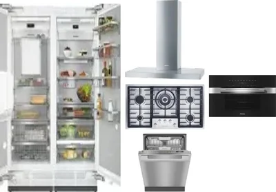 6 Piece Package Includes Refrigerator, Freezer, Cooktop, Wall Oven, Hood And Dishwasher