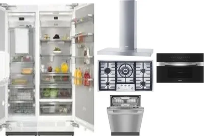 6 Piece Package Includes Refrigerator, Freezer, Cooktop, Wall Oven, Hood And Dishwasher