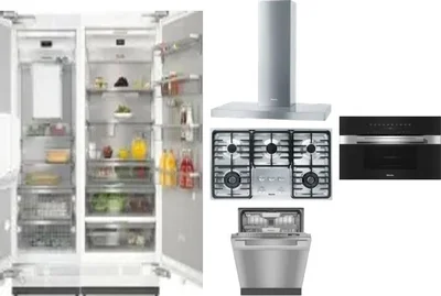 6 Piece Package Includes Refrigerator, Freezer, Cooktop, Wall Oven, Hood And Dishwasher
