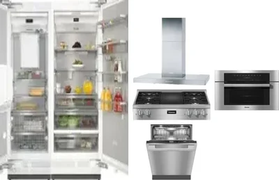 6 Piece Package Includes Refrigerator, Freezer, Cooktop, Wall Oven, Hood And Dishwasher
