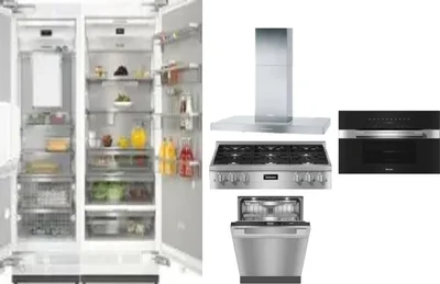 6 Piece Package Includes Refrigerator, Freezer, Cooktop, Wall Oven, Hood And Dishwasher