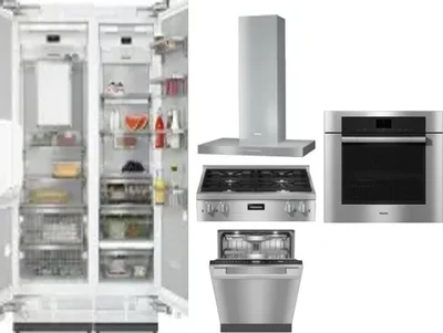 6 Piece Package Includes Refrigerator, Freezer, Cooktop, Wall Oven, Hood And Dishwasher