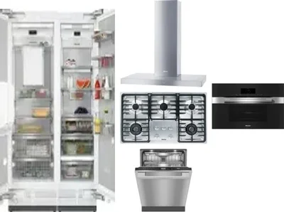 6 Piece Package Includes Refrigerator, Freezer, Cooktop, Wall Oven, Hood And Dishwasher