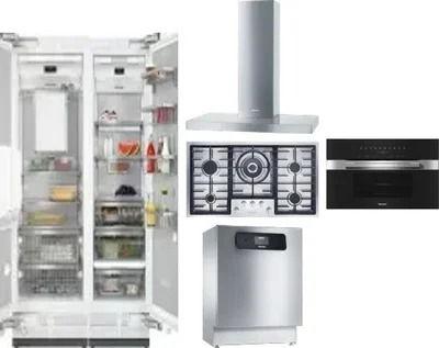 6 Piece Package Includes Refrigerator, Freezer, Cooktop, Wall Oven, Hood And Dishwasher