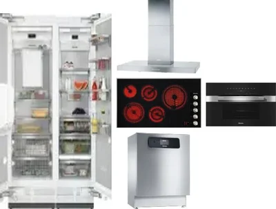 6 Piece Package Includes Refrigerator, Freezer, Cooktop, Wall Oven, Hood And Dishwasher
