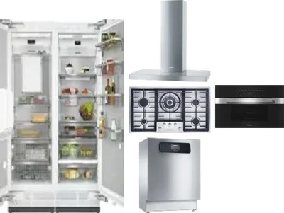 6 Piece Package Includes Refrigerator, Freezer, Cooktop, Wall Oven, Hood And Dishwasher
